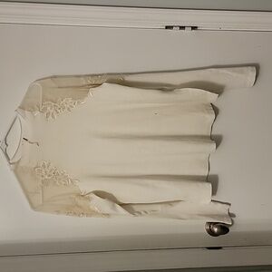 Free People off white lace shoulder blouse size small